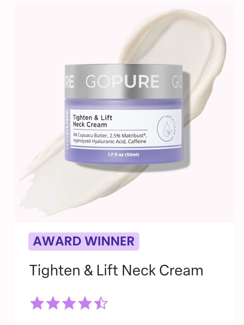 Lavender Tighten & Lift Neck Cream — Hydrating Neck Treatment